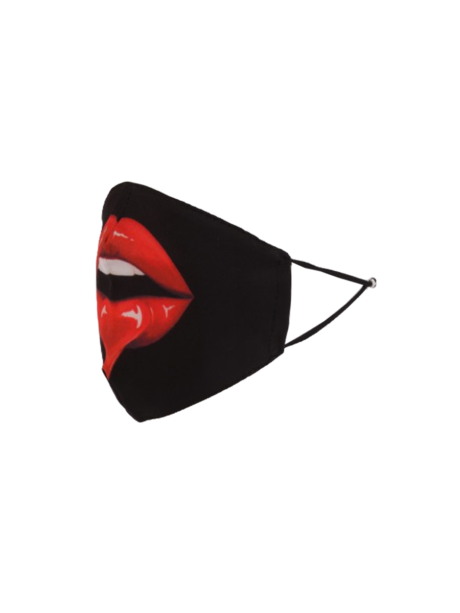 Glossy Red Lip Print Cotton Face Mask (PACK OF 5)