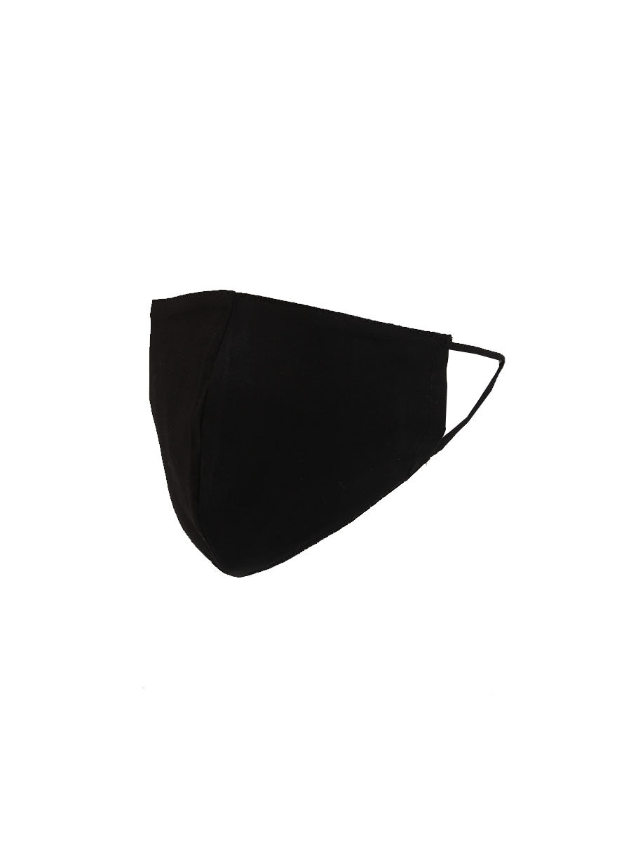 Made In Italy Plain Cotton Face Masks-Black