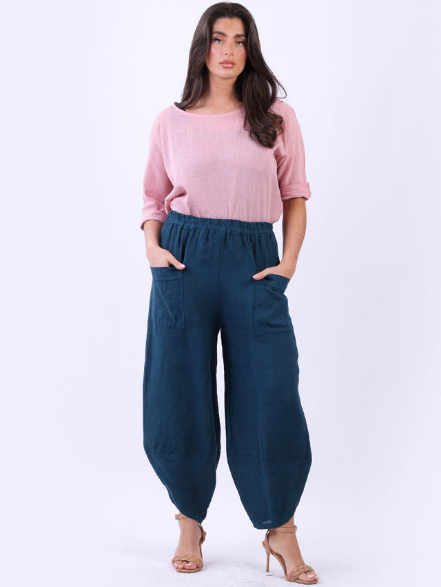 Linen Loose Trouser Teal