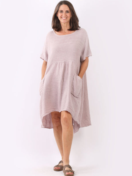 Vintage Wash Linen Midi Dress