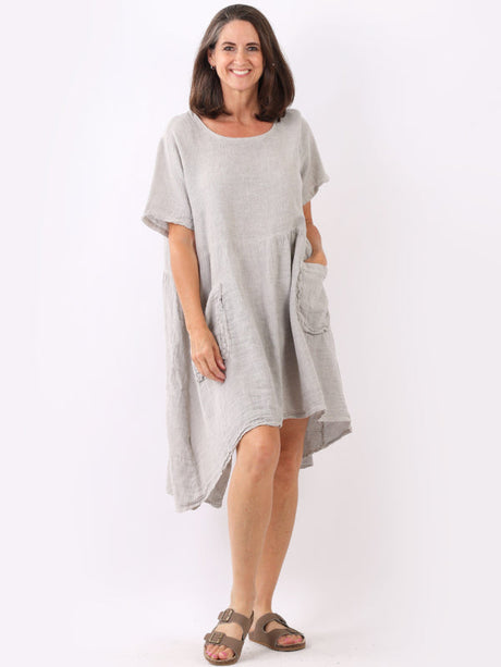 Vintage Wash Linen Midi Dress