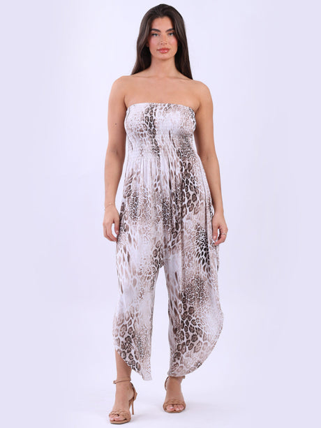 Italian Tube Jumpsuit Beige