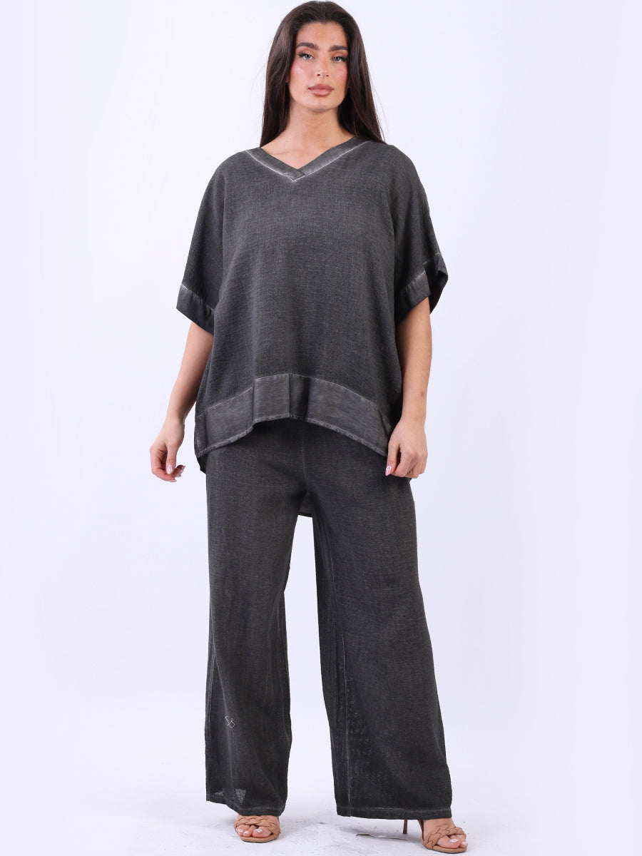 Vintage Washed Cotton Tunic Charcoal