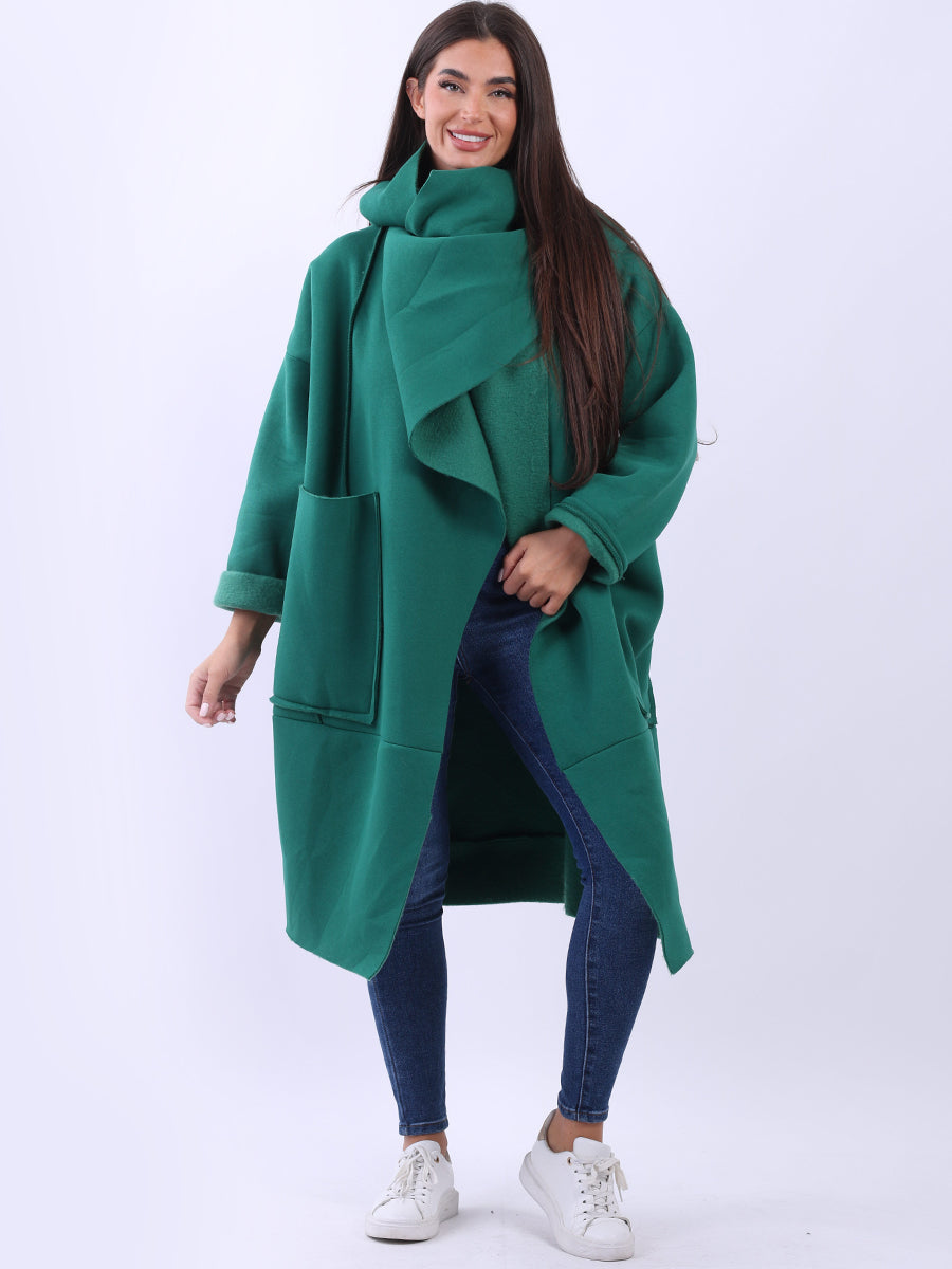 Plus Size Lagenlook Cotton Coat Green