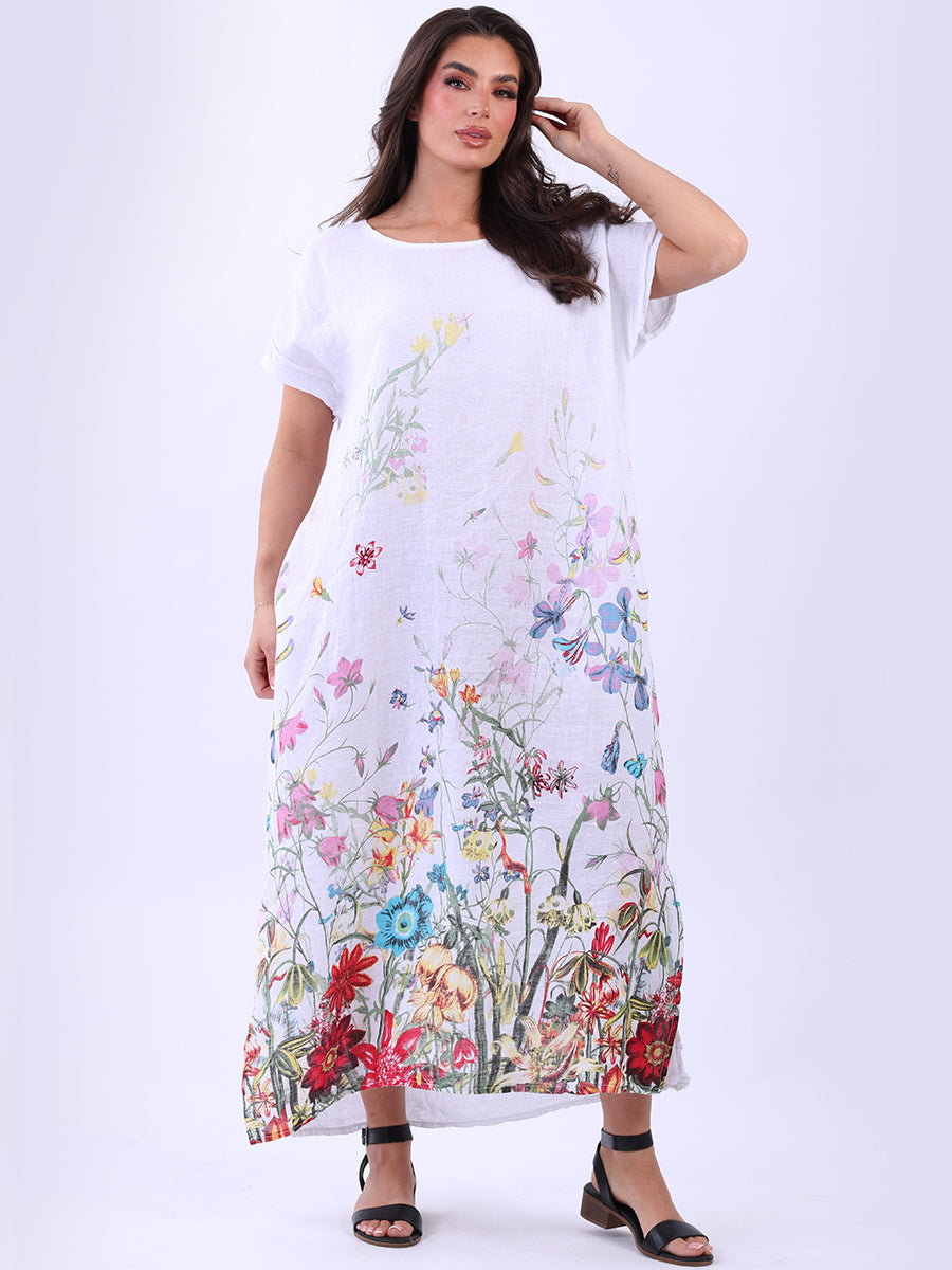 Plus Size Linen Dress White