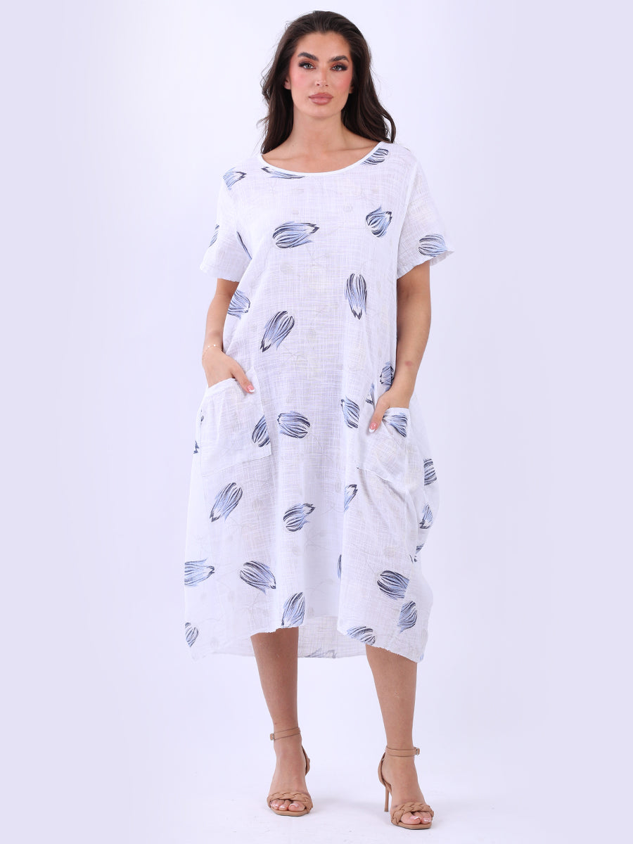 Lagenlook Cotton Dress White