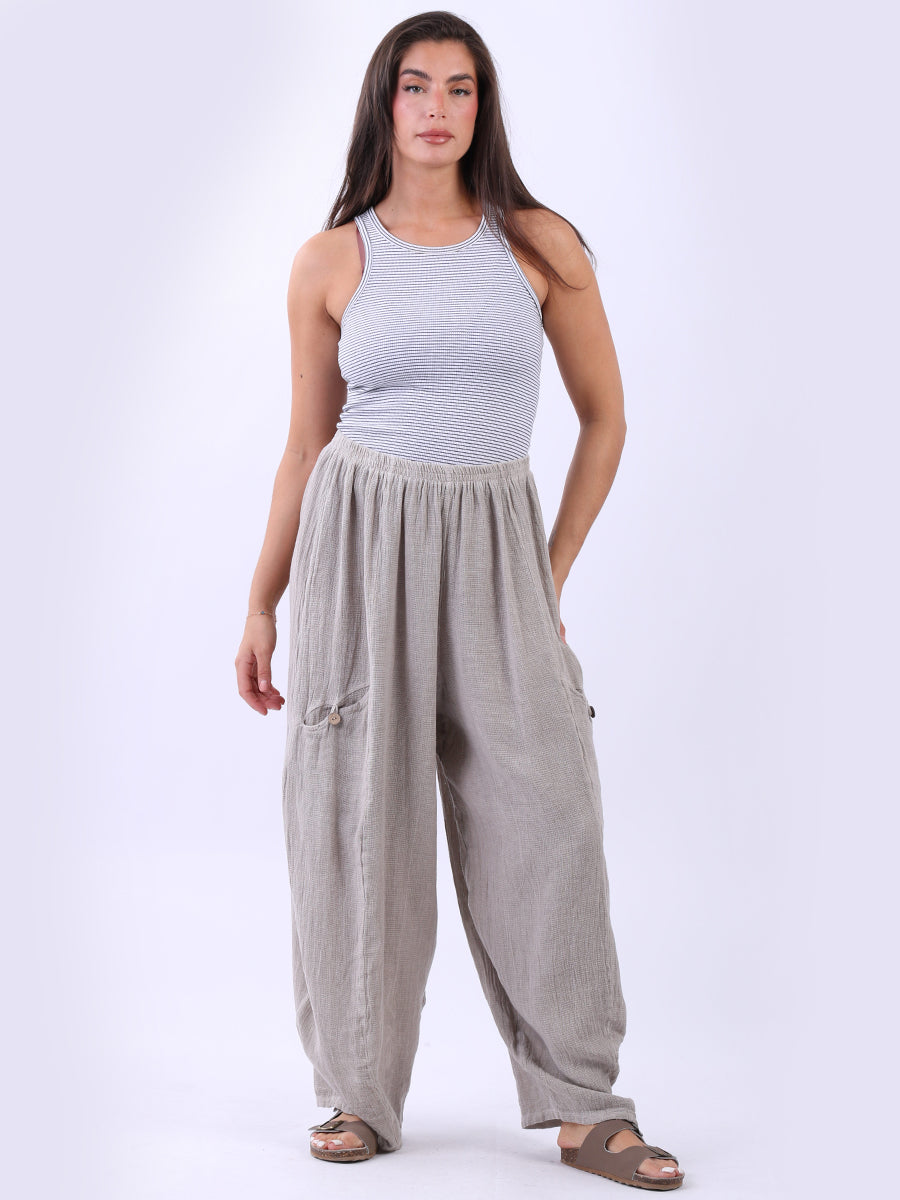 Plain Linen Trouser Beige