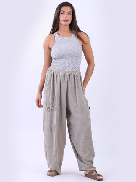Plain Linen Trouser Beige