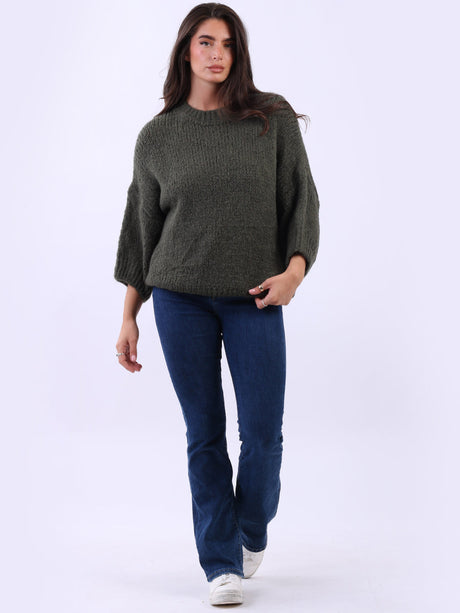 Women Cozy Wool Knit Crop Jumper