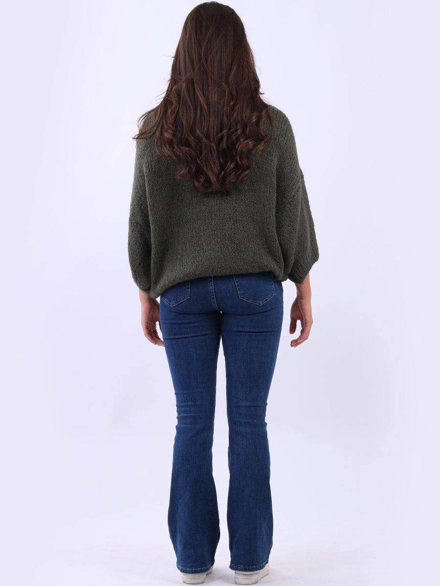 Women Cozy Wool Knit Crop Jumper