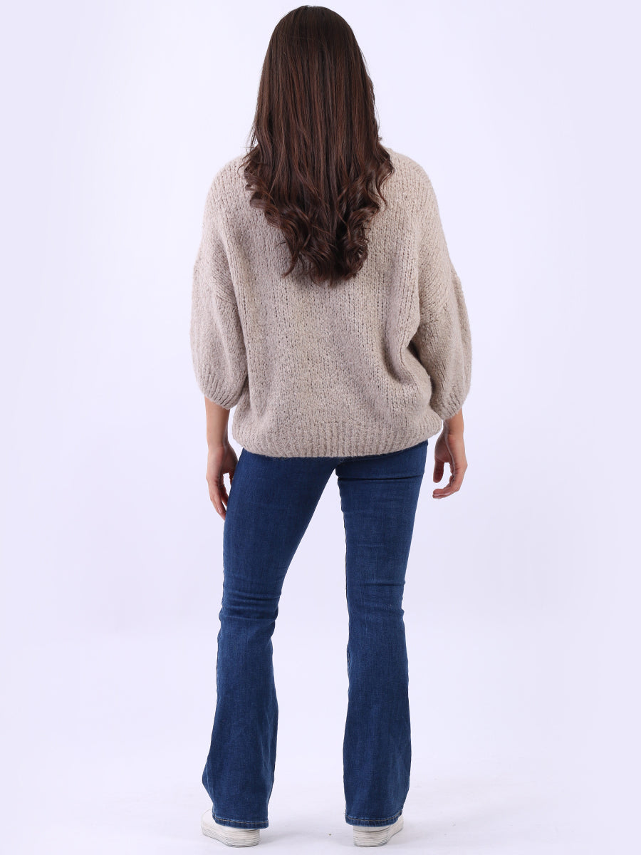 Women Cozy Wool Knit Crop Jumper