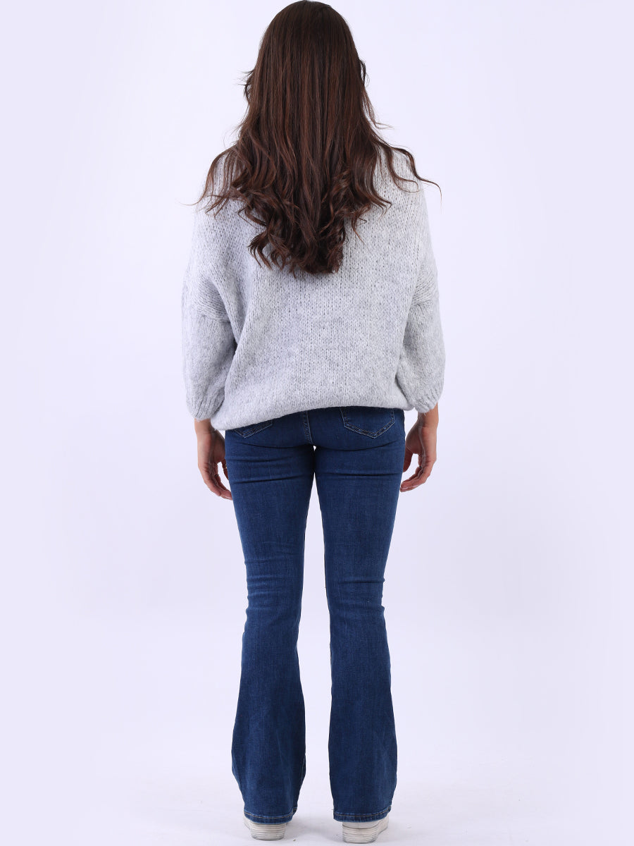 Women Cozy Wool Knit Crop Jumper