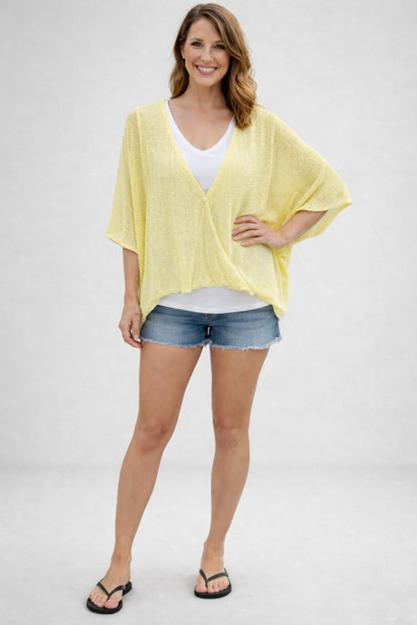 Mesh Net Wrap Top Yellow