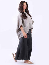Plus Size Vintage Washed Linen Stripe Top