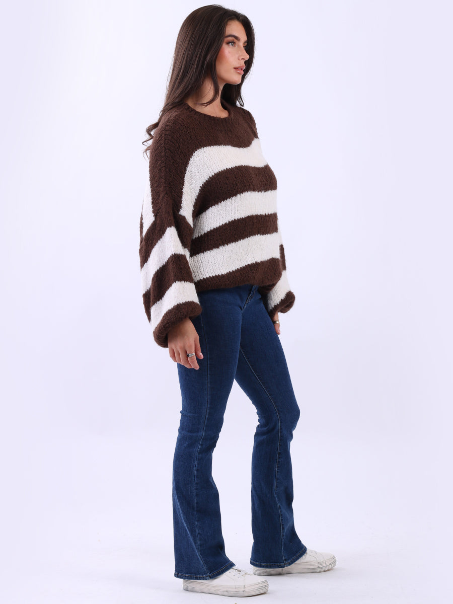 Drop Shoulders Batwing Knitted Woolen Crop Jumper