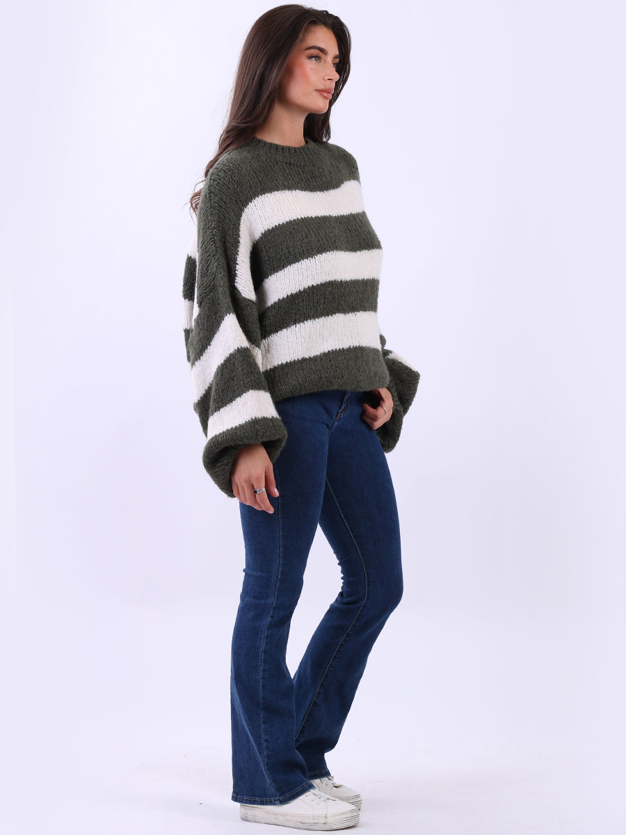 Drop Shoulders Batwing Knitted Woolen Crop Jumper