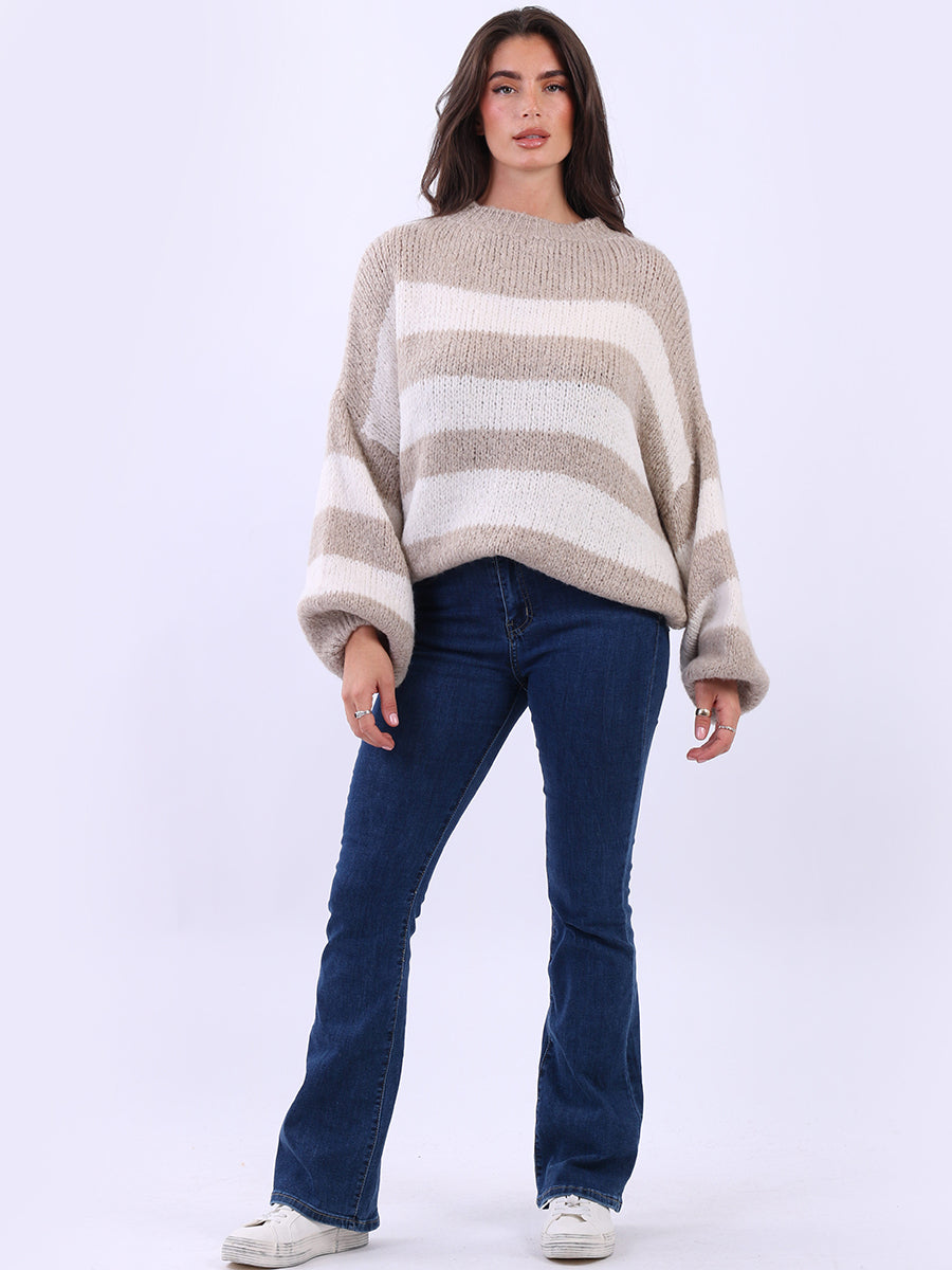 Drop Shoulders Batwing Knitted Woolen Crop Jumper