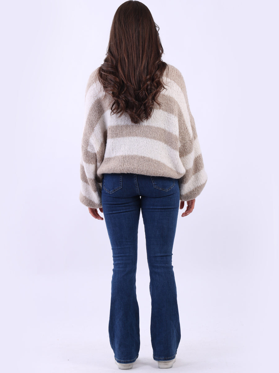 Drop Shoulders Batwing Knitted Woolen Crop Jumper