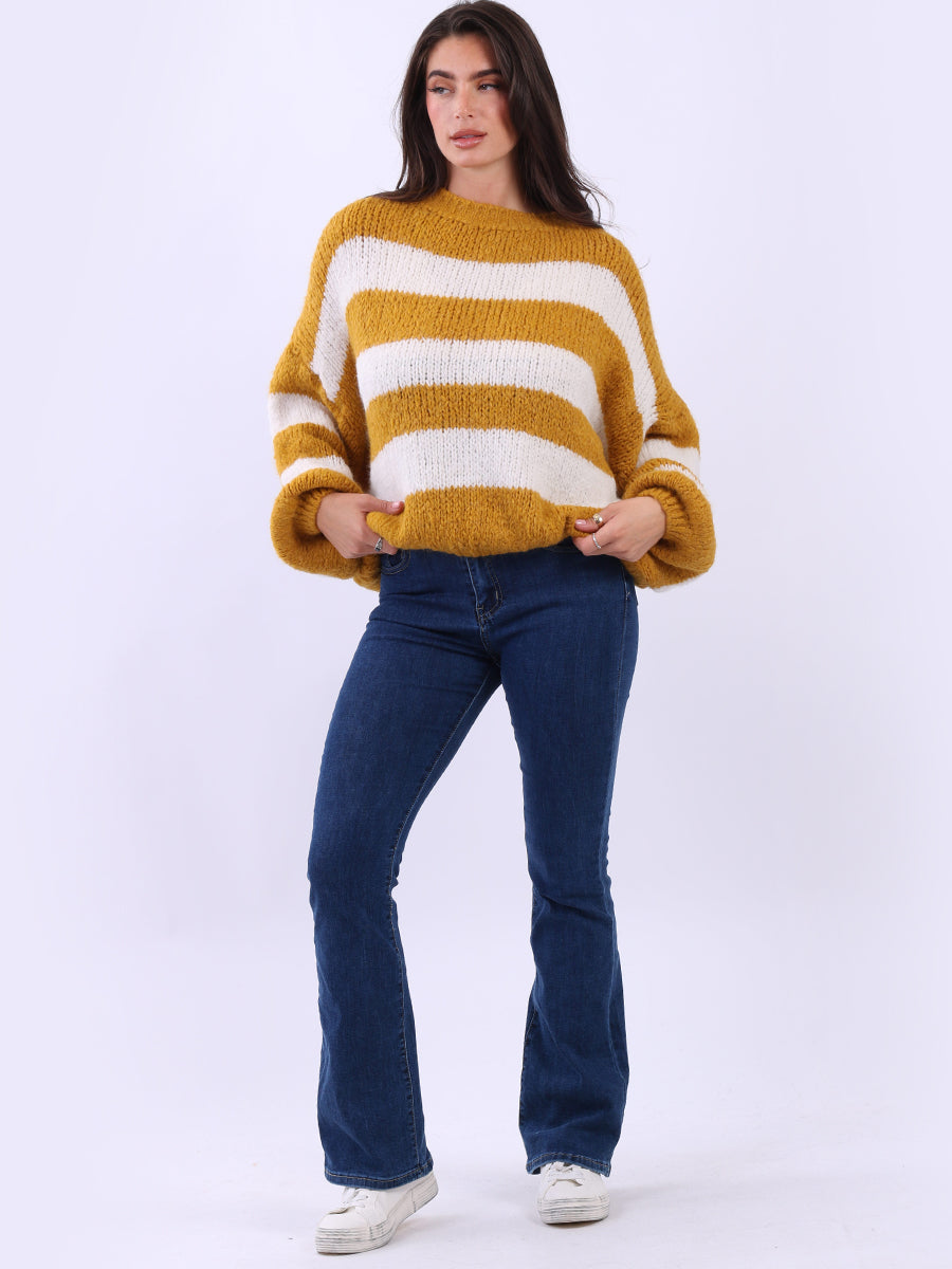 Drop Shoulders Batwing Knitted Woolen Crop Jumper