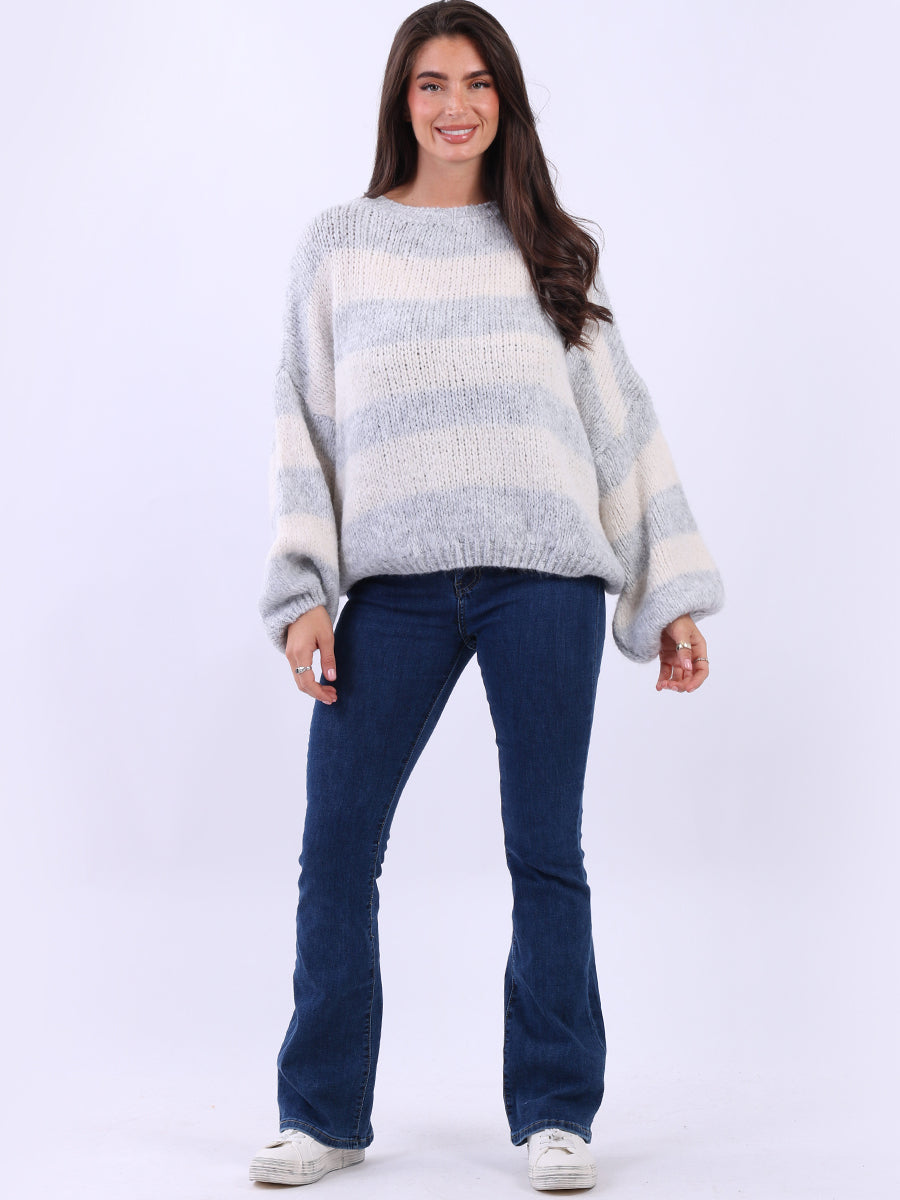 Drop Shoulders Batwing Knitted Woolen Crop Jumper