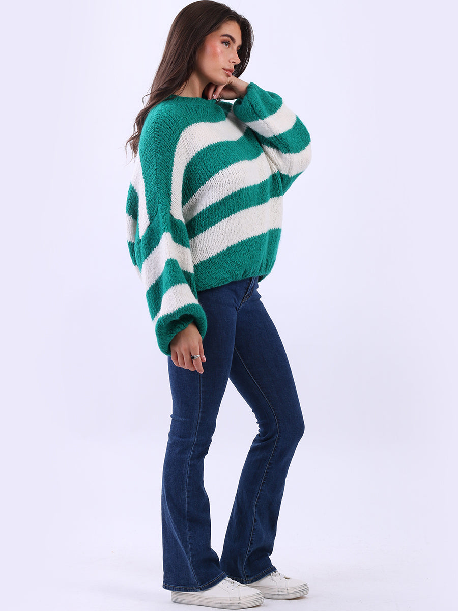 Drop Shoulders Batwing Knitted Woolen Crop Jumper