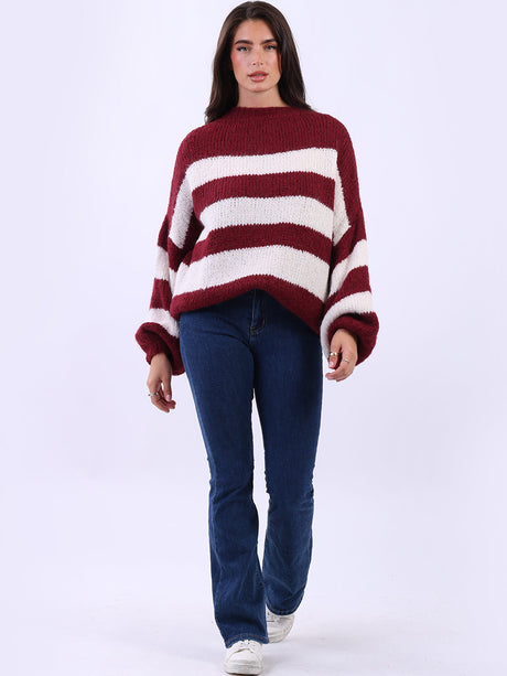 Drop Shoulders Batwing Knitted Woolen Crop Jumper