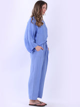 Raw Edge Linen Cross Over Crop Top
