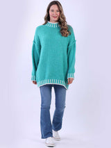 Wool Knitted Jumper Aqua