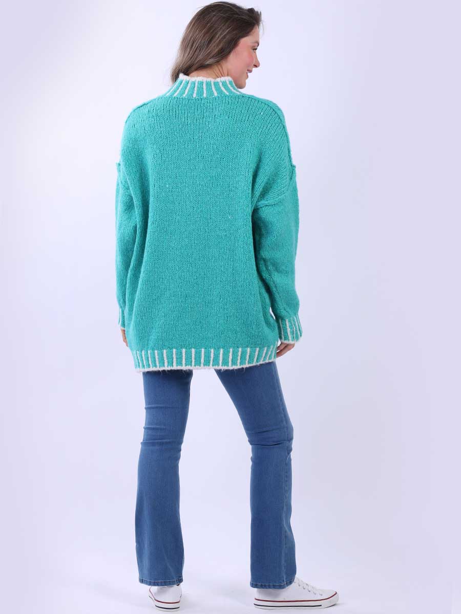 Whipstitch Knitted Wooly Jumper