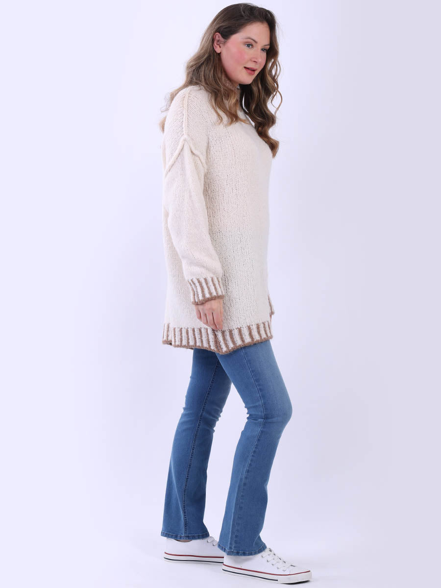 Whipstitch Knitted Wooly Jumper