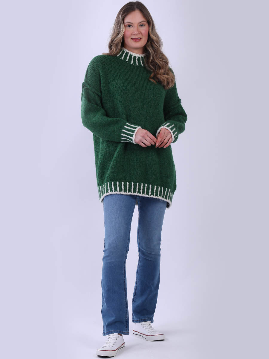 Whipstitch Knitted Wooly Jumper