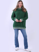 Wool Knitted Jumper Bottle Green