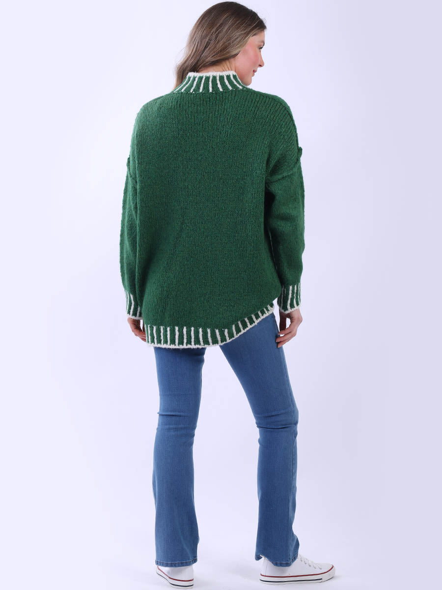 Whipstitch Knitted Wooly Jumper