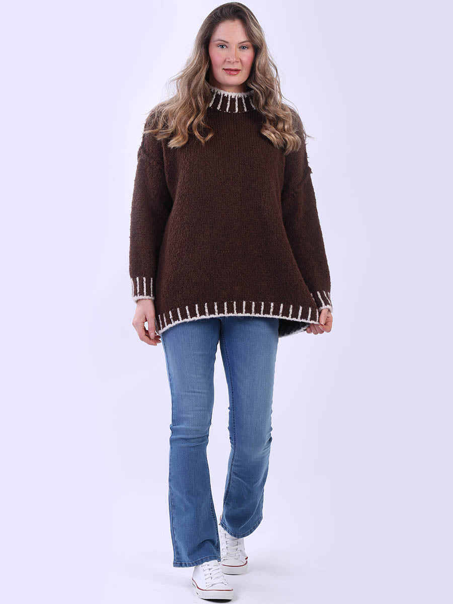 Wool Knitted Jumper Chocolate