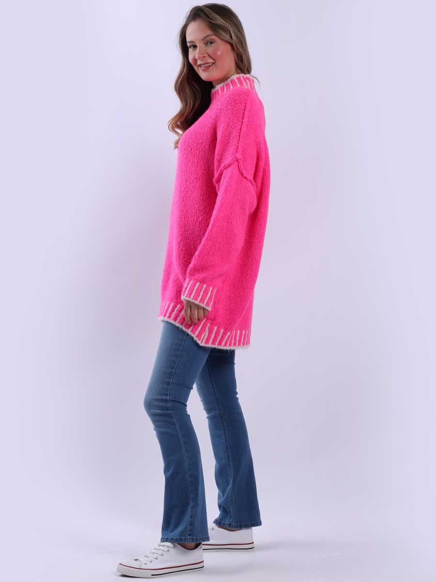 Whipstitch Knitted Wooly Jumper