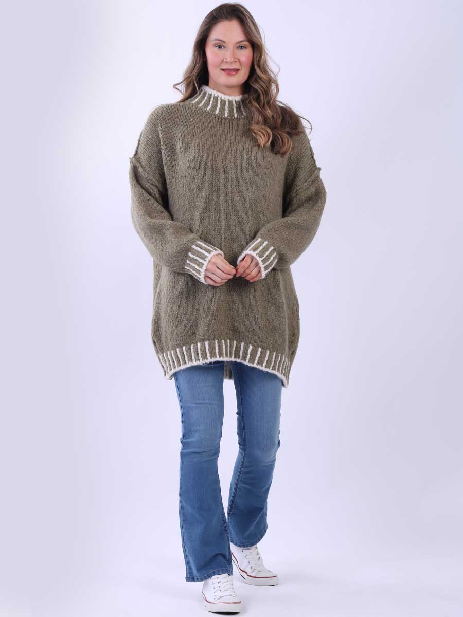 Wool Knitted Jumper Khaki