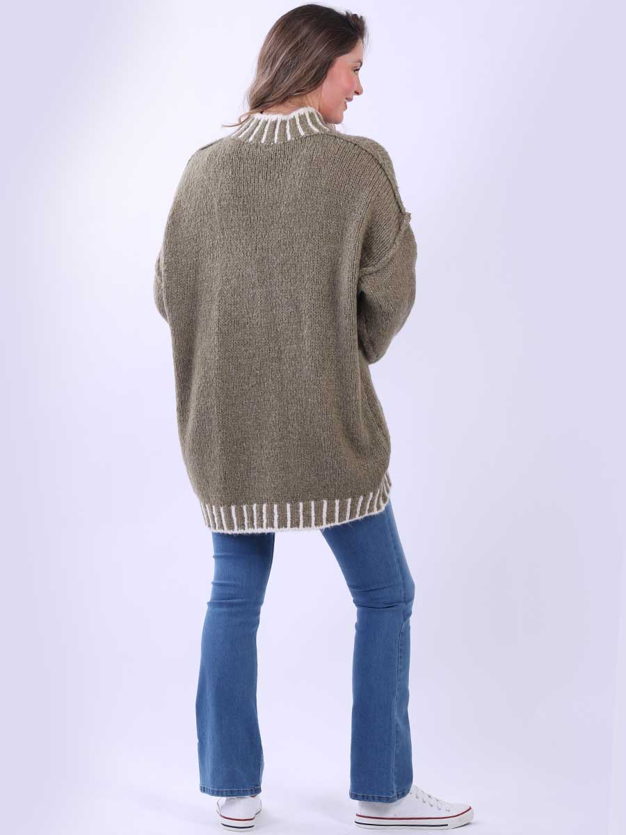 Whipstitch Knitted Wooly Jumper