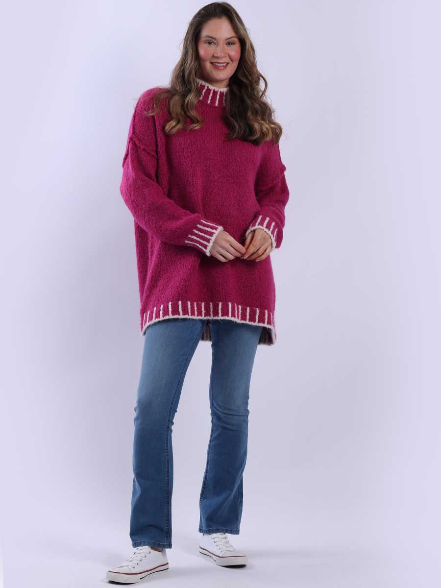 Wool Knitted Jumper Magenta