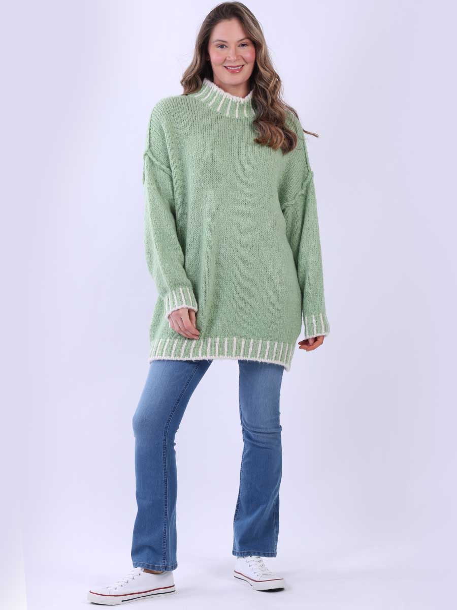 Wool Knitted Jumper Sage