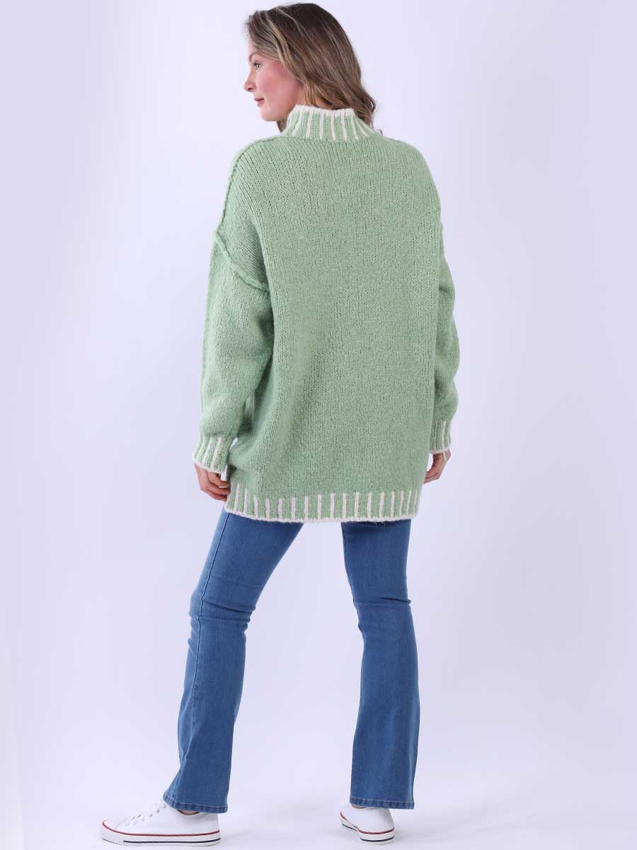 Whipstitch Knitted Wooly Jumper