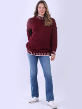 Wool Knitted Jumper Wine