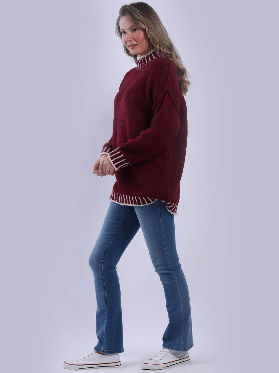 Whipstitch Knitted Wooly Jumper