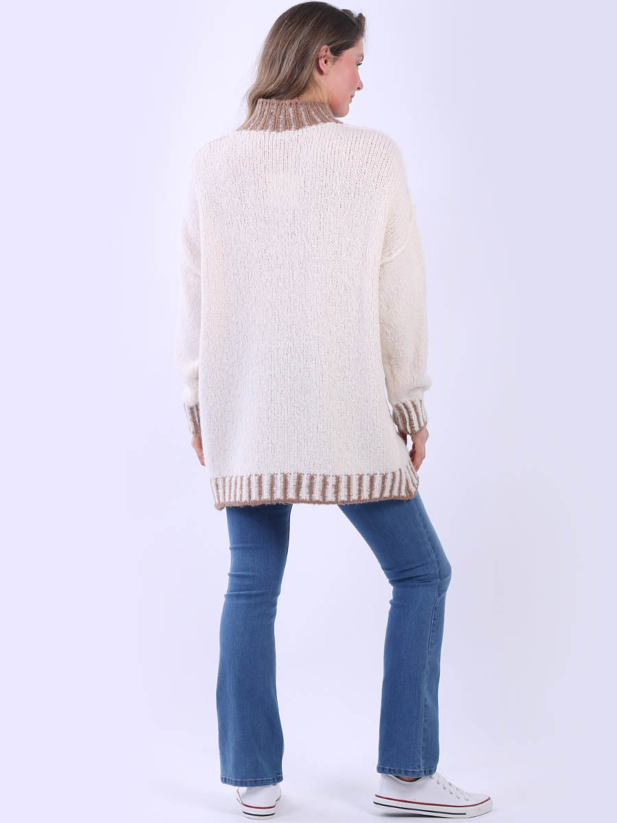 Whipstitch Knitted Wooly Jumper