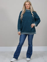 Whipstitch Knitted Wooly Jumper
