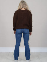 Front Buttoned Crop Knitted Cardigan