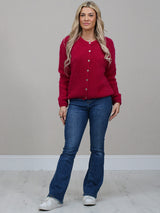 Crop Knitted Cardigan Magenta