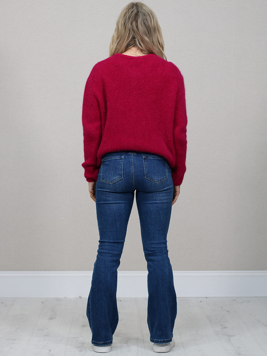 Front Buttoned Crop Knitted Cardigan