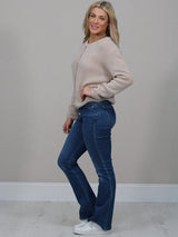 Front Buttoned Crop Knitted Cardigan