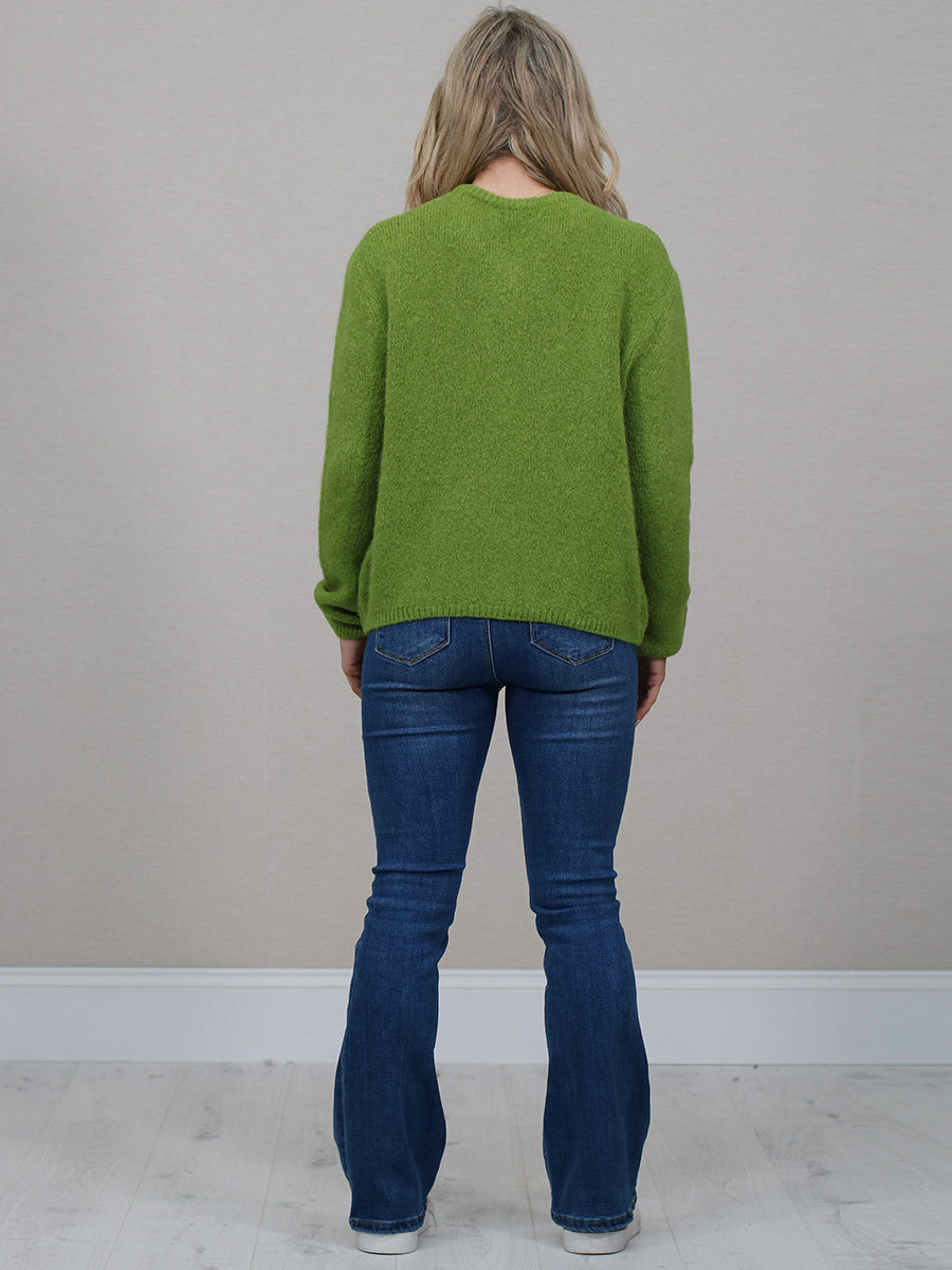 Front Buttoned Crop Knitted Cardigan