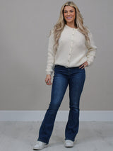 Crop Knitted Cardigan Beige